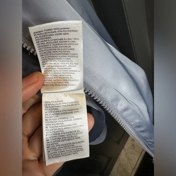 H&M satin look bomber jacket in size small steel blue color is beautiful - Picture 9 of 12